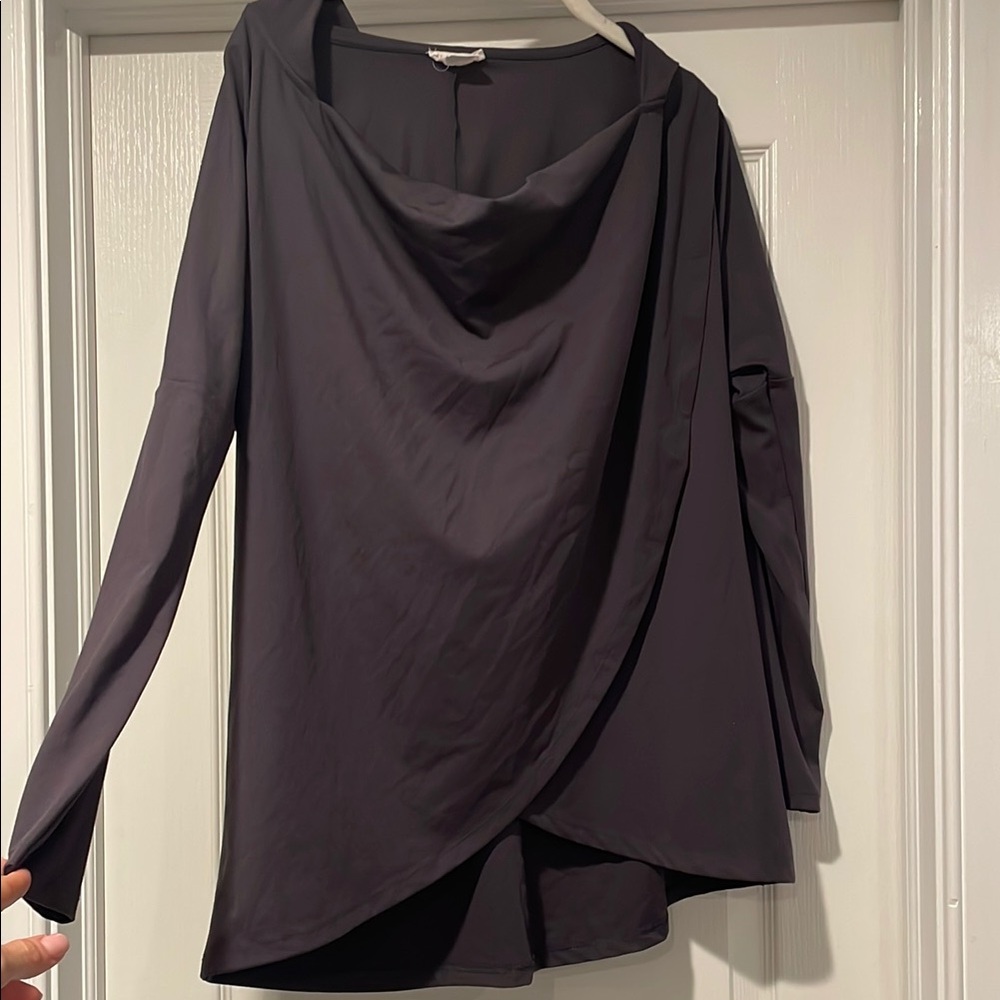 Ingrid & Isabel Elegant Draped Long Sleeve Wrap Top